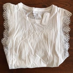 Banana Republic - Petite Eyelet Ruffle T- Shirt